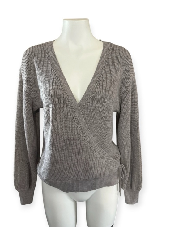 Gentle Fawn Sweaters - Gentle Fawn V-Neck Wrap Knit Sweater in Gray, super soft, size Small